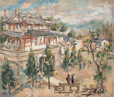 林达川 1980年作 庭院 39×44.5cm